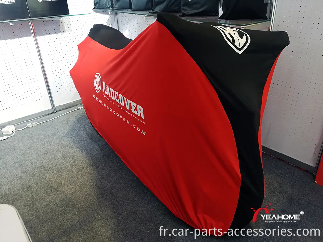 Housse de moto intérieure rouge noire super douce Housse de moto anti-poussière